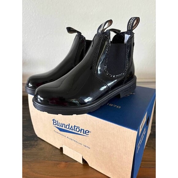 Blundstone Kids Elastic Sided Boot Black Patent- SZ 2 AUS/UK -3 US-NIB - Picture 2 of 4
